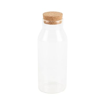 Essential Glass Water Bottle With Cork Lid, 1000Ml 8.8X8.8X26.5 Hcm