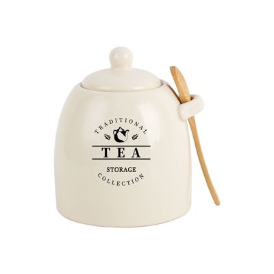 Princess 3-Piece Ceramic Storage Jar Set With Silicon Ring ,Wood Spoon ,700Ml 10.5 X 10.5 X15.5 Hcm