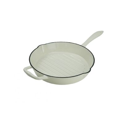 مقلاة شواء مستديرة من الحديد الزهر من شيفز ديلايت - D28CM