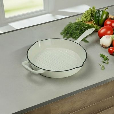 Chef's Delight Cast Iron Round Grill Pan-D28CM