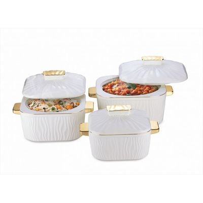 Crinkle 3-Piece Casserole Set -1000,1500,2000ml 