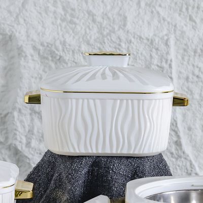 Crinkle 3-Pc Casserole Set -1000, 1500, 2000 ml - White 