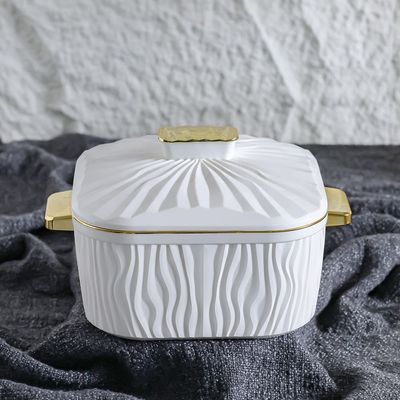 Crinkle 3-Pc Casserole Set -1000, 1500, 2000 ml - White 