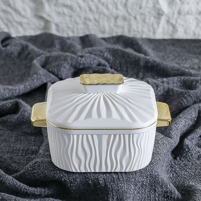 Crinkle 3-Pc Casserole Set -1000, 1500, 2000 ml - White 