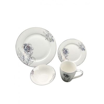 Youthful Bite Celestia 16-Piece New Bone China Dinner Set Serves-4