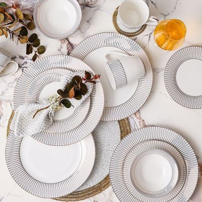 Youthful Bite Radiance 16-Piece New Bone China Dinner Set Serves-4