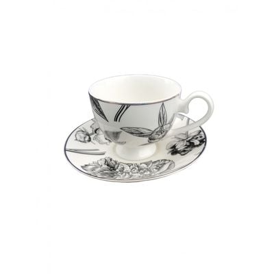 Youthful Bite Peonies 8-Piece Cup & Saucer Set Serve -4