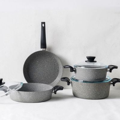 Lavonni 7-Piece Capuccino Cookware Set Grey 