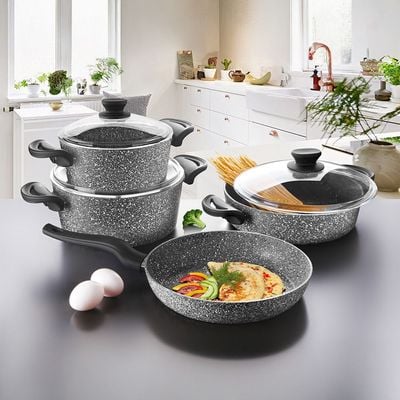 Lavonni 7-Piece Capuccino Cookware Set Grey 