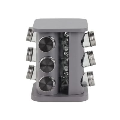 Gravitas 13-Piece Spice Rack Set Grey,100Ml Grey 19 X 19 X 21.5 Hcm