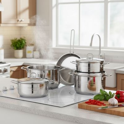 Chef's Delight 9-Piece Stainless Steel Cookware Set