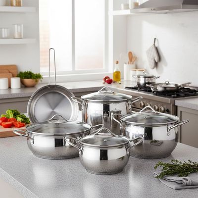 Chef's Delight 9-Piece Stainless Steel Cookware Set