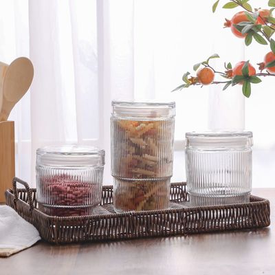 Cambria 3-Piece Glass Canister Set-1.51L/1.07L/880ML