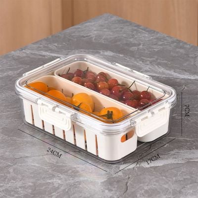 Proo Fridge Food Container With 2 Baskets -24X17X7Cm 