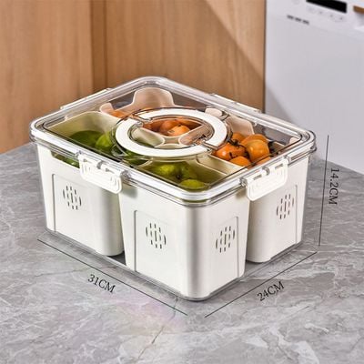 Proo Fridge Food Container With Handle And 4 Baskets, 31X24X14.5Cm