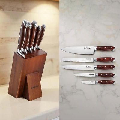 Chef'S Delight 6-Piece Knife Set With Block