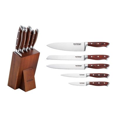 Chef'S Delight 6-Piece Knife Set With Block