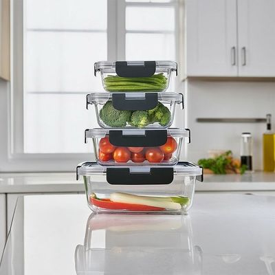 Kitchen Essentials 4-Piece Food Storage Glass Container Set