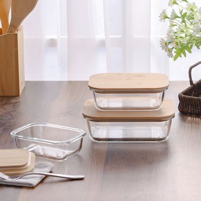 Kitchen Essentials 3-Piece Food Storage Glass Container Set
