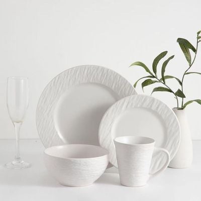 Radiance 16-Piece Embossed Dinner Set-Serves 4