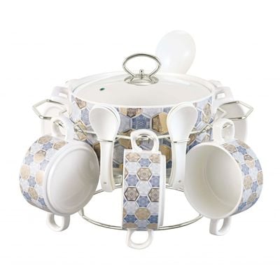 Orchid 16-Piece Printed Soup Set