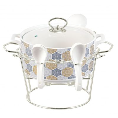 Orchid 16-Piece Printed Soup Set