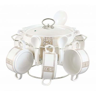 Orchid 16-Piece Printed Soup Set