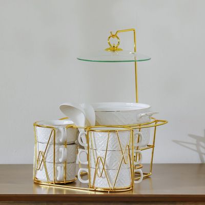Orchid 16-Piece Embossed Soup Set 
