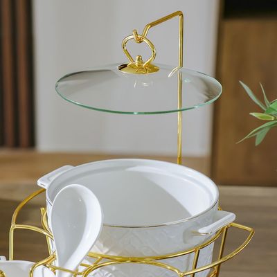 Orchid 16-Piece Embossed Soup Set 