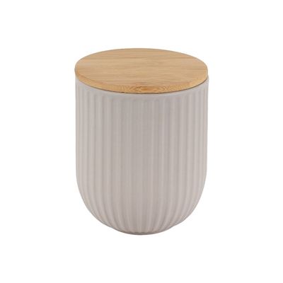 Astra 3-Piece Ceramic Storage Jar Set With Bamboo Lid -750Ml
