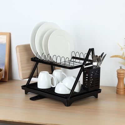 Astra Metal Dish Rack Set With Utensil Holder And Tray 42 X 29.5 X 30.5 Hcm 