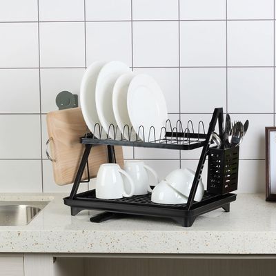 Astra Metal Dish Rack Set With Utensil Holder And Tray 42 X 29.5 X 30.5 Hcm 