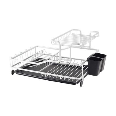 Astra Aluminum Dish Rack Set With Utensil Holder And Tray 55 X 35.5 X 27 Hcm