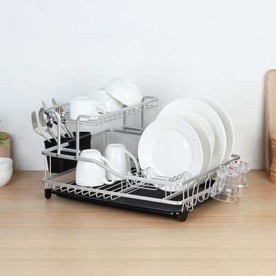 Astra Aluminum Dish Rack Set With Utensil Holder And Tray 55 X 35.5 X 27 Hcm