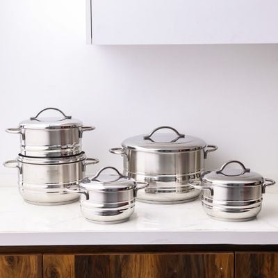 Bonera 10-Piece Modena Stainless Steel Cookware Set