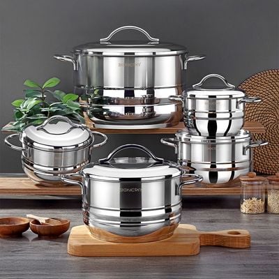 Bonera 10-Piece Modena Stainless Steel Cookware Set