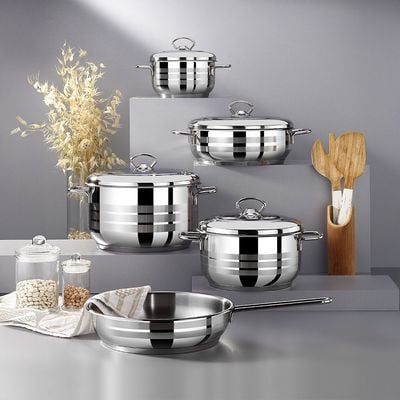 Bonera 9-Piece Diamond Stainless Steel Cookware Set