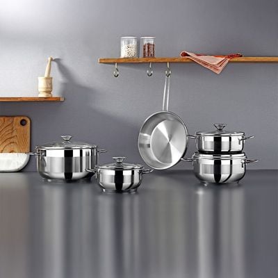 Bonera 9-Piece Berlin Stainless Steel Cookware Set