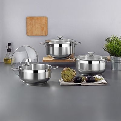 Bonera 6-Piece Berlin Stainless Steel Cookware Set