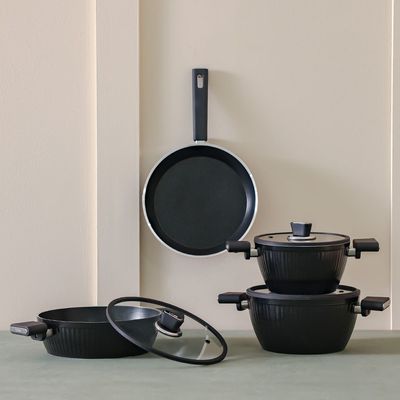 Lines 7-Piece Cristal Cookware Set Titanium Teflon