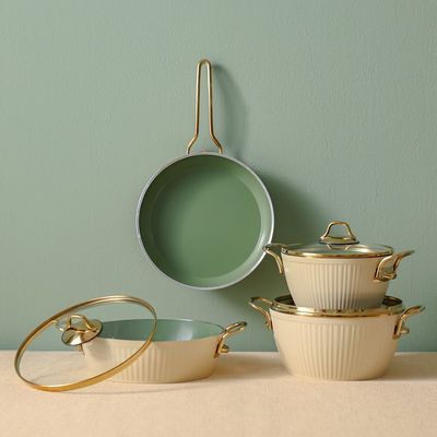 Lines 7-Piece Maya Cookware Set Ceramic