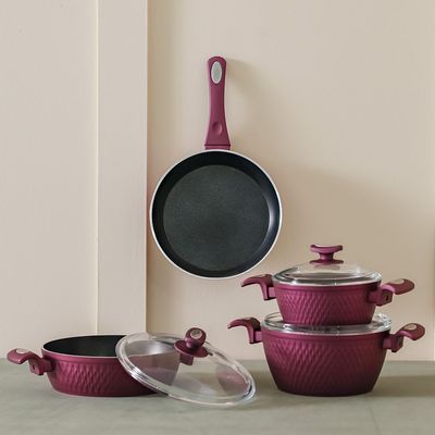 Lines 7-Piece Kristal Cookware Set Titanium Teflon
