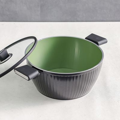 Lines Casserole Black 24CM Titanium Teflon