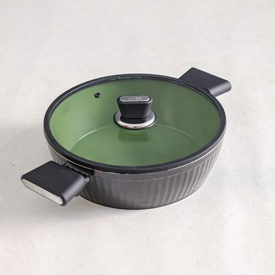 Lines Shallow Casserole Black 26CM Titanium Teflon