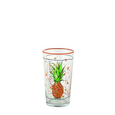 Rakle 4-Piece Printing, Rim Tumbler Glass Set - 570 Ml