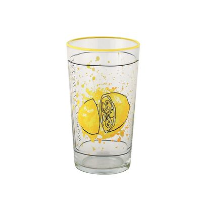 Rakle 4-Piece Printing, Rim Tumbler Glass Set - 570 Ml