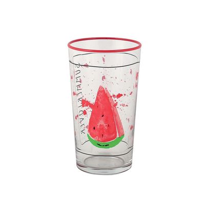 Rakle 4-Piece Printing, Rim Tumbler Glass Set - 570 Ml