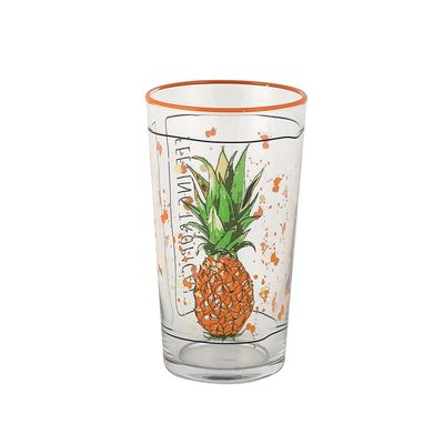 Rakle 4-Piece Printing, Rim Tumbler Glass Set - 570 Ml