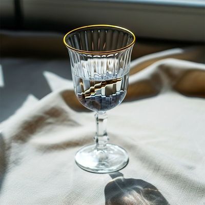 Rakle 4-Piece  Real Gold Rim Wine Glass Set - 240 Ml