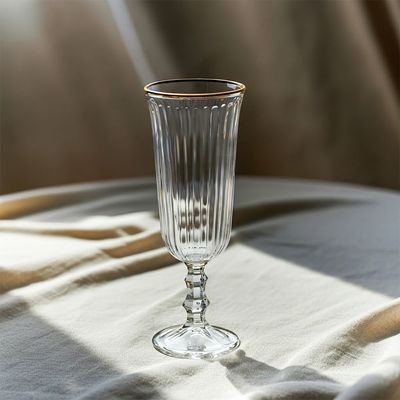 Rakle 4-Piece  Real Gold Rim Wine Glass Set - 120 Ml